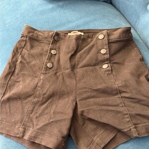 Artisan Ny High Waist Black Buttoned Women's Shorts